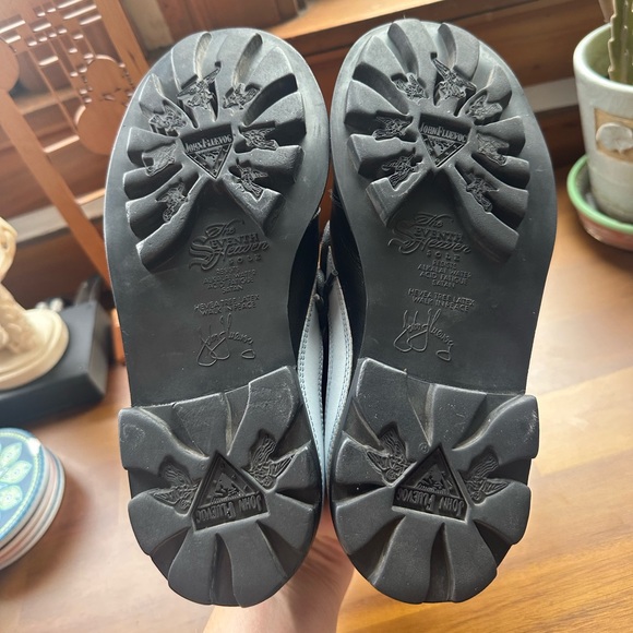 Fluevog EXCELLENT Angels Ivan vintage lace-up trainer black & light blue -W7/7.5 - Picture 15 of 16